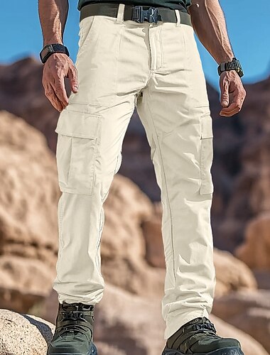  Herren Cargohose Cargohosen Cargohose Hose Hosen Wanderhose Multi Pocket Gerade geschnitten Glatt Atmungsaktiv Feuchtigkeitsableitung In voller Länge Outdoor Täglich Campen und Wandern Modisch