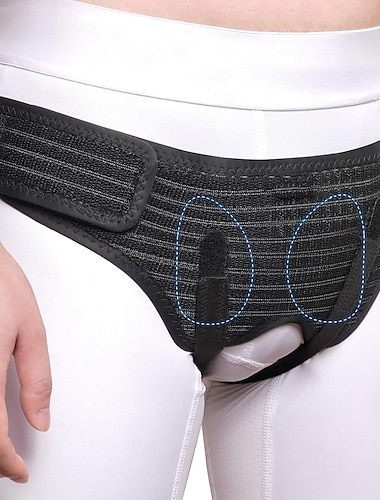  Cinturón de hernia para hombres y mujeres: ropa interior tipo braguero con soporte para hernia inguinal bilateral/doble, recuperación del dolor, correa ajustable con 2 almohadillas de compresión