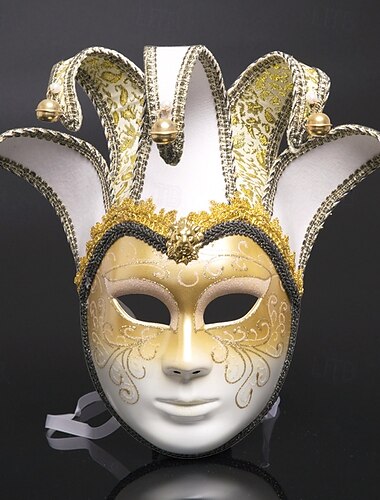  Karnevalsmaske Venezianische Maske Volto Larve Erwachsene Damen Integralhelme Party Maskerade Karneval von Venedig Halloween Karneval Einfaches Karnevalskostüm