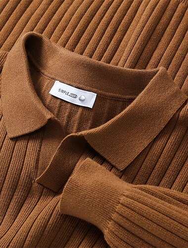  Herre Pullover genser Pullover polo genser Riflet Strikke Normal Strikket عادي Knaphul Mote Grunnleggende Feriereise Dagligdagstøy Klær Høst vinter Svart Hvit M L XL