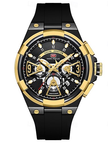  Orologio al quarzo MINI FOCUS da uomo Orologio da polso outdoor moda casual luminoso calendario impermeabile orologio in gel di silicone con ora mondiale