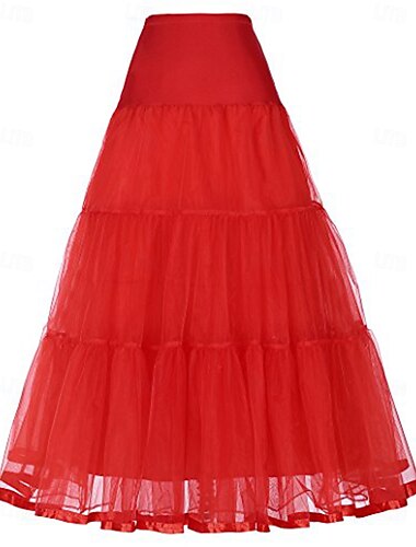  1950er Prinzessin Reifrock Krinoline Unterrock Tüllrock Einfarbig Damen Maskerade Veranstaltung / Fest Abschlussball Junggesellinnenabschiedsparty Erwachsene Rock