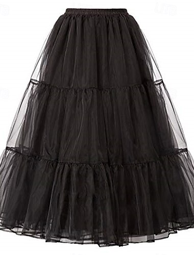  1950s Princess Petticoat Hoop Skirt Under Skirt Tulle Skirt Solid Color Women's Masquerade Event / Party Prom Bachelorette Party Adults' Skirt