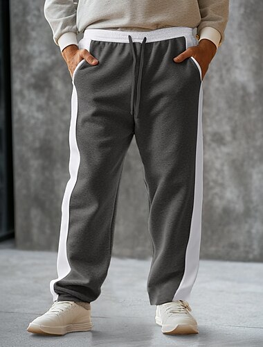  Herren Jogginghose Trainingshose Jogginghose Jogger Jogginghose mit weitem Bein Hose Hosen Tasche Kordelzug Elastische Taille Farbblock Komfort Atmungsaktiv Outdoor Täglich Ausgehen Modisch