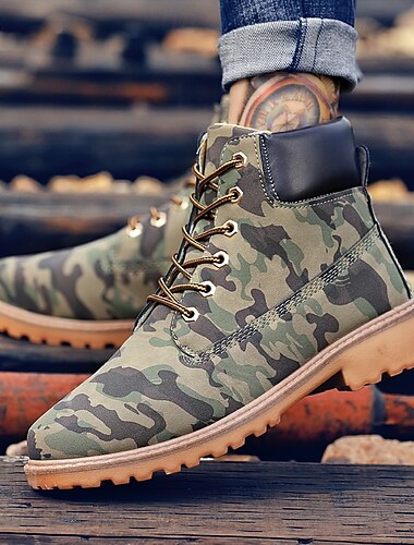  klassische gelbe Arbeitsstiefel für Herren – strapazierfähige Schnürstiefeletten mit gepolstertem Schaft und robuster Sohle