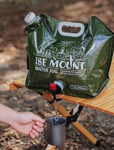  1 個 7.5L 折りたたみ式貯水バッグ 大容量 プラスチックバケツ バルブ付き キャンプ用品 ポータブル ハンドヘルド ウォーターバッグ