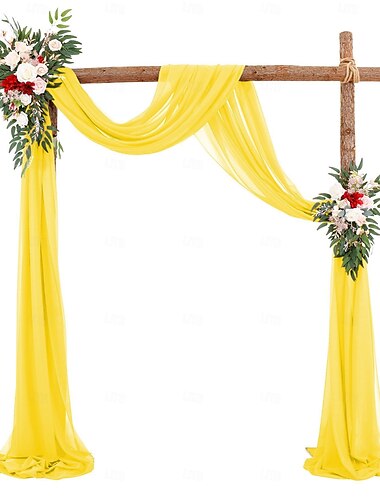  Hochzeitsbogen Drapierungsstoff Herbst Hochzeitsbogen Chiffonstoff, transparente hängende Vorhänge Arrangement für Hochzeitszeremonie Kulisse Outdoor Party Swag Home Dekor
