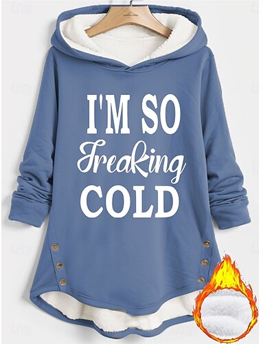  Sudadera con capucha para mujer, cálida, afelpada, cómoda, con forro polar sherpa, con letras, informal, deportiva, con estampado de manga larga, negra, rosa oscuro, roja, azul, gris, otoño&amp;