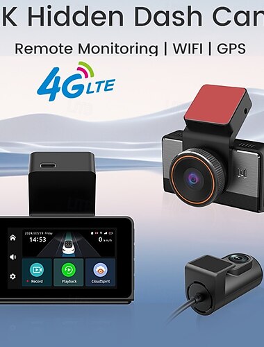  dashcam camera's videorecorder dual lens voor- en achterdashcam voor auto's 2k