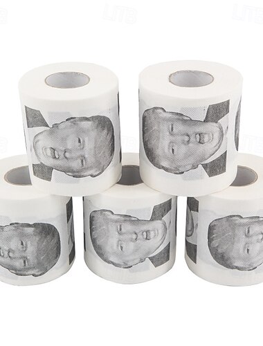  papier toaletowy donald trump - zabawny żart, żart polityczny, papier toaletowy, 2 warstwy, 250 arkuszy, 10 rolek - zabawny prezent w kształcie białego słonia, prezent na boże narodzenie, prezent
