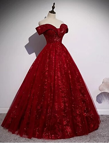  Φόρεμα Γάμου Μπαλάντ Off Shoulder Σύντομο Μανίκι Δαπέδου Οργανζά Φόρεμα Νύφης Με Στρας