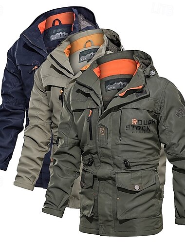 mannen waterdichte wandel jas militaire tactische jas casual lichtgewicht hooded cargo sport jas windjack outdoor warm winddicht trenchcoat jas top camping jacht vissen legergroen