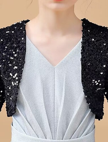  Kinderwickel Luxus Glitzer&amp;glänzende 3/4-Ärmel Dolman-Ärmel Baumwoll-Hochzeitswickel mit Spitze für Halloween im Sommer