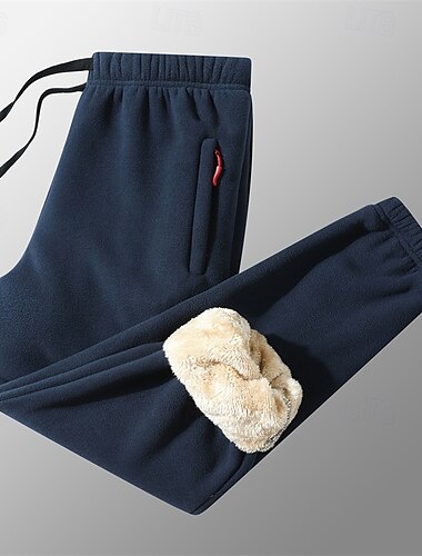  Herren Sherpa Sportliche Hosen Jogginghose Trainingshose Jogginghose Jogger Hose Hosen Tasche Kordelzug Elastische Taille Glatt Komfort Warm Sports Outdoor Täglich Modisch Brautkleider schlicht