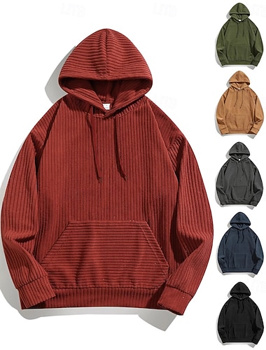  Herren Sweatshirt Pullover Kord Zur Seite fahren Schwarz Rote Marineblau Grün Grau Mit Kapuze Farbblock Patchwork Sport & Natur Casual Täglich Strassenmode Brautkleider schlicht sportlich Frühling