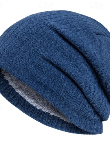  Hombre Unisexo Sombrero de Beanie Sombreros de invierno Gorros 骷髅头毛线帽 Sombrero tejido Negro Vino 100% Acrílico De Punto Acogedor Ropa Cotidiana Noche Color sólido/liso Templado