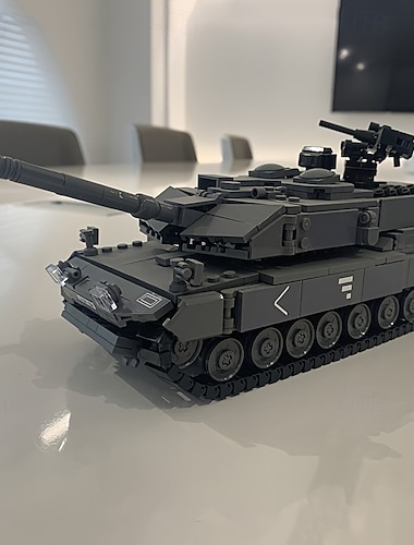  Model rotačního pásového tanku s 898 kusy městské policie - autentické stavební bloky se 4 figurkami vojáků, příslušenství ke zbraním a skládací kostky pro kreativní hru ideální vánoční halloween a