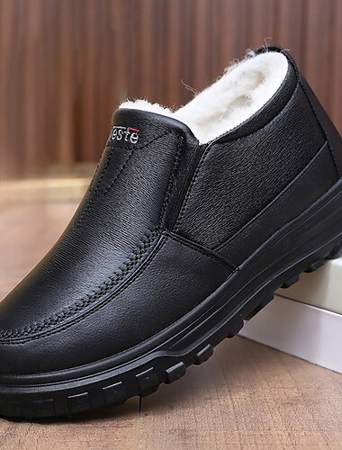  lässige, gemütliche und warme Slipper aus Kunstleder mit Fellfutter für Herren – perfekt für Outdoor-Aktivitäten im Winter