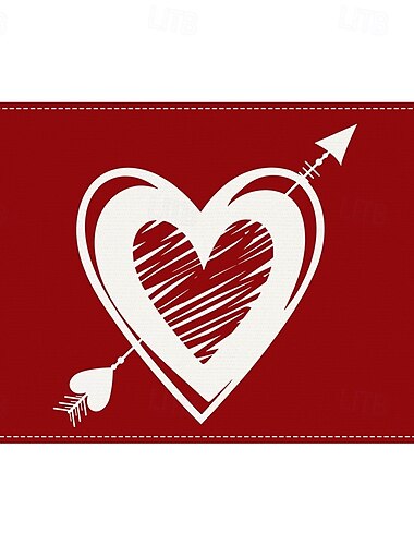  Tischsets zum Valentinstag, 4er-Set, romantische und dekorative Tischsets mit Herz- oder Rosenmuster, langlebig und hitzebeständig, perfekt, um Ihrer Esstischdekoration einen Hauch von Liebe zu