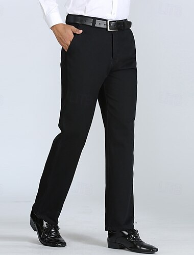  Herren Anzughosen Hose Hosen Chinesisch Chino Knopf Tasche Feste Farbe Komfort Formal Party Arbeit Modisch Klassicher Stil Armeegrün Schwarz Mikro-elastisch