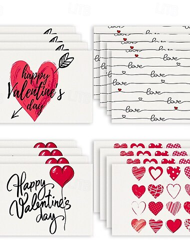  Juego de 4 manteles individuales para el día de San Valentín, manteles individuales románticos y decorativos con patrones de corazones o rosas, duraderos y resistentes al calor, perfectos para agregar