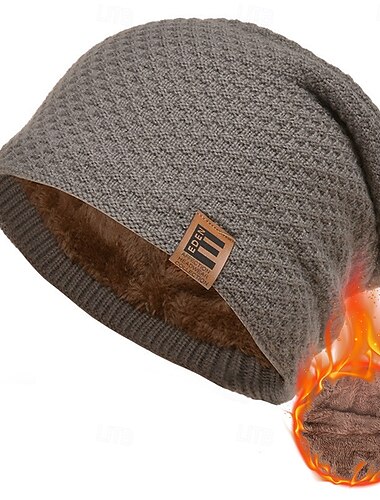  Hombre Unisexo Sombrero de Beanie Sombreros de invierno Gorros 骷髅头毛线帽 Sombrero tejido Negro Vino Poliéster De Punto Acogedor Ropa Cotidiana Noche Color sólido/liso Templado