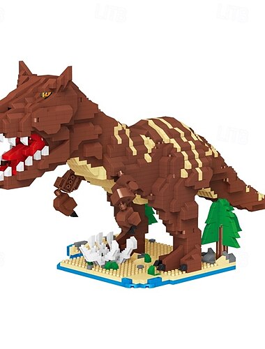  Jurský dinosaurus mikro stavební bloky 2290ks carnotaurus diy mini diamantové bloky kostky hračka dinosaurus pro chlapce věk 8-12 9 10 11 12 13 14 15 16 dospívající dospělí