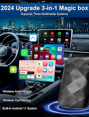  draadloze carplay-adapter &android auto draadloze adapter voor iphone ai box streaming apparaat voor auto's met oem bekabelde carplay magic link carplay
