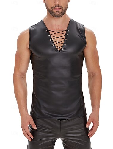  T-shirt Huddräkt Träningslinne Karnevalsdräkt Herr Matt Spandex Kostym för Prestanda Nattklubb Pole dance Halloween Karnival Vuxna