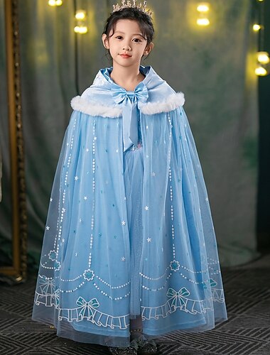  Frozen Prinses Sprookje Elsa Mantel Thema feestkostuum Cosplay Kostuum Film cosplay for Voor meisjes Kinderen Kerstmis Carnaval Nieuwjaar Prestatie Verjaardagsfeest