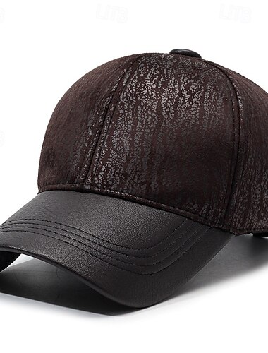  Herr Vinter hattar Vinter varm mössa Vinter basebollkeps Kaffe PU läder Justerbara Mode Modernt Modernt Dagliga kläder Festival Pläd / Randig / Chevron Enfärgad / vanlig färg Utomhus Ledigt / vardag