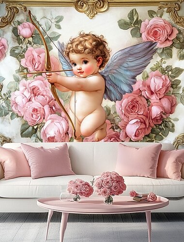  Hochzeit Dekorationen Hintergrund Fotografie Wandbehang große Wandteppich Kunst Wandmalerei Dekor Decke Vorhang zuhause Schlafzimmer Wohnzimmer Dekoration Cupido Liebe