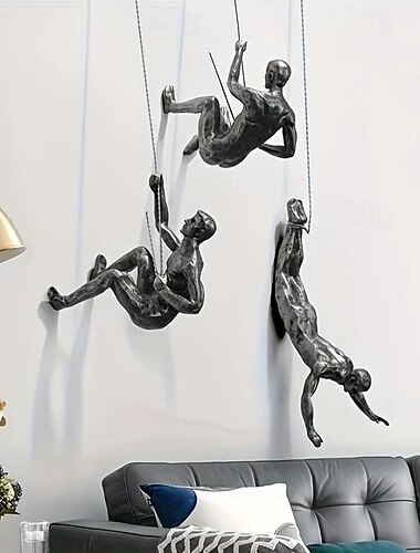  wandkunst hangende sculpturen van hars - geschikt voor woonkamer, slaapkamer of gang - geen veren, geen elektriciteit nodig - ideaal cadeau voor liefhebbers van moderne kunst
