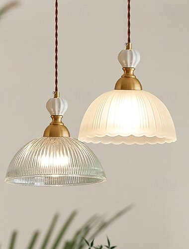  Mid-century modern eenvoudig glazen eiland design hanglamp komvormige lampenkap 85-265v