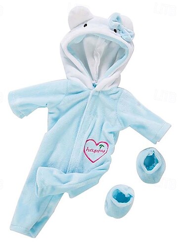  Anzug Schuhe Puppen-Outfit für 18 Zoll 43cm Babypuppe süße Pullover Strampler Puppenkleidung