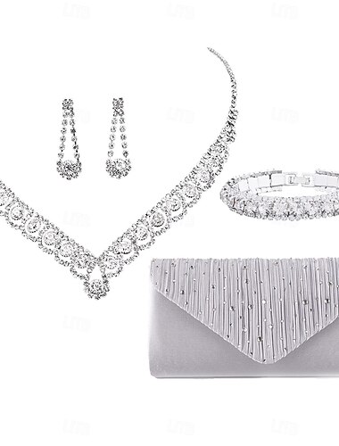 Brautschmuck-Sets 1 Aleación Ohrringe Halsketten Armbänder Damen Stilvoll Luxus Niedlich Schick Kostbar Geometrische Form Schmuck-Set Für Party
