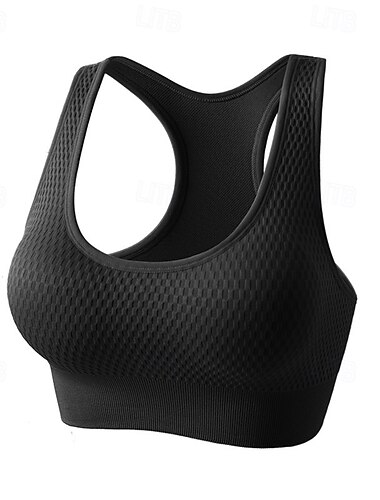  Damen Hohe Unterstützung Sport Bustier bh Sport-BH Bustier Rückenfrei mit am Rücken überkreuzten Trägern BH-Oberteil Gefüttert Fitness Freizeit Sport Laufen Atmungsaktiv Leichtgewichtig Weich Schwarz