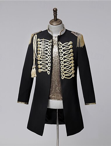  Rétro Vintage Rococo Manteau Bal Masqué Veste de cirque Prince Aristocrate Homme Royal Carnaval Mascarade Mardi Gras Événement / Fête Adulte Manteau Printemps Automne & Hiver