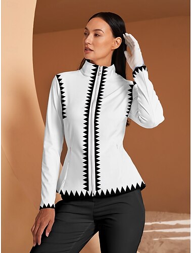  Mujer chaquetas de golf Blanco Manga Larga Camiseta Ropa de golf para damas Ropa Trajes Ropa Ropa