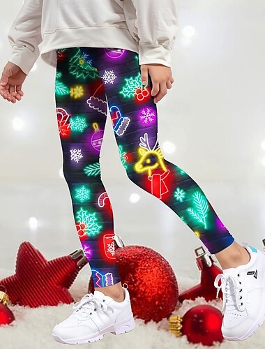 Леггинсы для девочек на Хэллоуин с 3D-графикой снеговика, весна-осень, базовая модель для активного отдыха, для детей 4-12 лет, повседневная, стандартный крой   Леггинсы для девочек на Хэллоуин с 3D-графикой снеговика, весна-осень, базовая модель для активного отдыха, для детей 4-12 лет, повседневная, стандартный крой