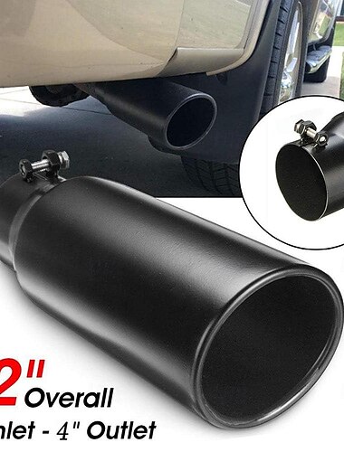  koncovka výfuku univerzální náhradní koncovky výfuku pro nákladní vozidla černá nerezová koncovka výfuku hrdlo koncovky 3" vstupy 4" výstup 12" délka