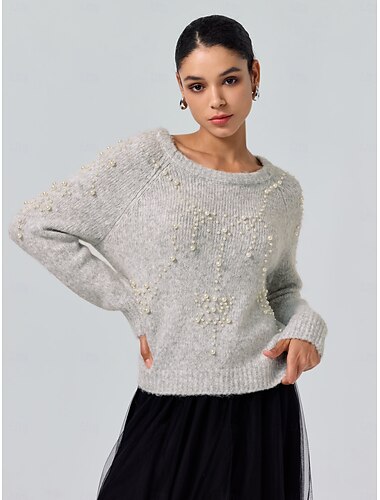  pull ras du cou à perles