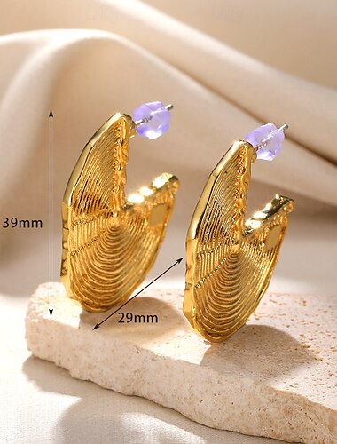 Ohrstecker Vintage-Stil Alphabet Form Ohrringe Schmuck Gold-Perle / Gold Für Arbeit Strasse Geschenk
