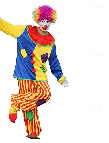  Circus Joker Clown Carnival Costume Outfits Costume Adults' Men's Women's Cosplay Performance Party Halloween Carnival Mardi Gras Easy Carnival Costume