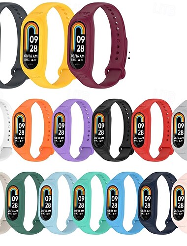  حزام الساعة الذكية متوافق مع Xiaomi Mi Band 8 ساعة ذكية حزام قابل للتعديل حلقة فردية عصابة الرياضة إستبدال معصمه