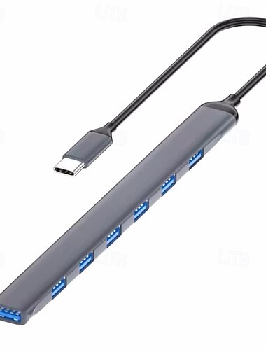  USB-Hub-Dock 3.0 7-Port USB 2.0 3.0 Hub Multi-Splitter-Adapter OTG Typ C Hub für Lenovo Huawei Xiaomi MacBook Aluminiumlegierung
