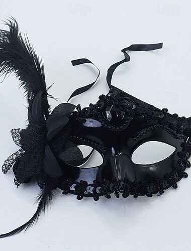  Phantom der Oper Arlecchino Karnevalsmaske Venezianische Maske Columbina Erwachsene Herren Damen Halbes Gesicht Party Maskerade Karneval von Venedig Halloween Karneval Einfaches Karnevalskostüm