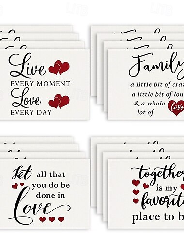  Juego de 4 manteles individuales para el día de San Valentín, manteles individuales románticos y decorativos con patrones de corazones o rosas, duraderos y resistentes al calor, perfectos para agregar