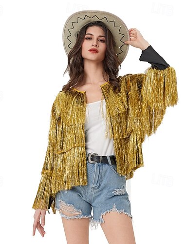  Retro Vintage 18. Jahrhundert 19. Jahrhundert Mantel Weste Westlicher Cowboy Quastenfransen Damen Halloween Karneval Maskerade Alltagstauglich Erwachsene Mantel