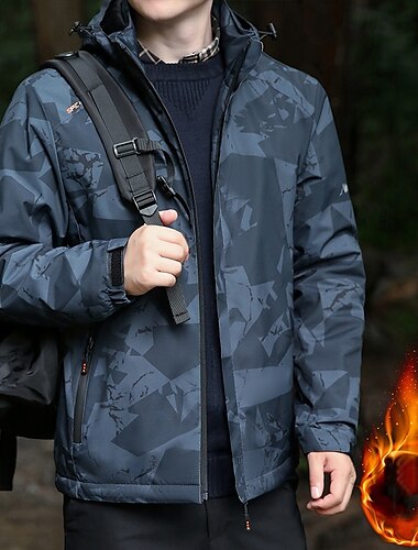  Herren Fleecejacke für Wanderer Winter Draussen Patchwork warm Fleece-Futter Wasserdicht Vliesjacken Voller Reißverschluss Klettern Camping / Wandern / Höhlenforschung Reisen Schwarz Blau Grau